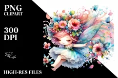 Cute Fairy Flower Petals Wind Watercolor Product Image 3
