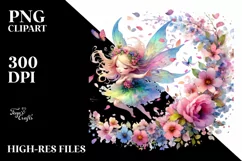 Cute Fairy Flower Petals Wind Watercolor Product Image 1