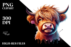 Colorful Highland Calf PNG Product Image 2