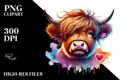 Highland Calf with Cool Haircut PNG Product Image 2