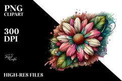 Wooden Stained Daisy, Transparent PNG Product Image 3