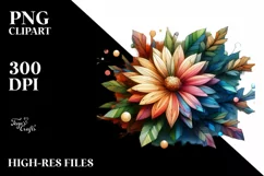 Vibrant Pastel Wooden Daisy PNG Product Image 3