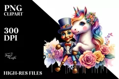 Colorful Baby Unicorn with Ventriloquist's Dummy, PNG Product Image 3