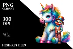 Baby Unicorn with Ventriloquist's Dummy PNG Product Image 2
