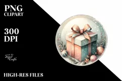 Vintage Christmas Gift, High-Res PNG Product Image 1