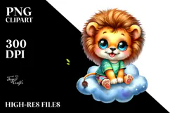 Crazy Cute Baby Lion PNG Product Image 2