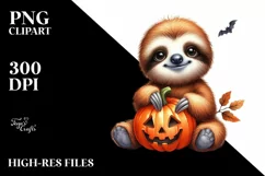 Cute Baby Sloth Sitting PNG Product Image 3