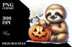 Cute Baby Sloth Sitting PNG Product Image 1