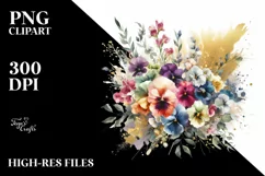 Colorful Bouquet with Sweet Pea | Clipart Product Image 1