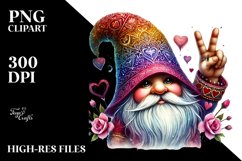 Valentines Gnome with Large Hat PNG Product Image 2