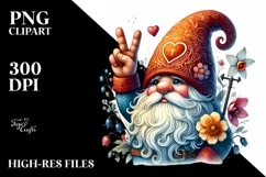 Valentines Gnome Showing Victory Sign PNG Product Image 2