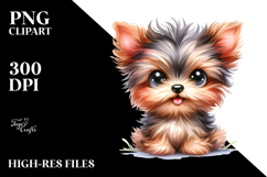 Happy Baby Cartoon Yorkipoo PNG Product Image 2