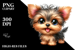 Watercolor Baby Cartoon Yorkipoo PNG Product Image 2