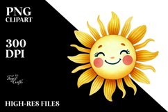 Simple Smiling Sun PNG Product Image 2
