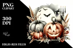 Vintage Haloween Jack-O'-Lantern PNG Product Image 1
