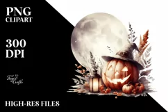 Vintage Haloween Jack-O'-Lantern PNG Product Image 3