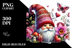 Detailed Valentines Gnome Cow PNG Product Image 2