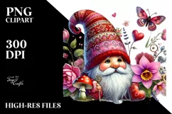 Detailed Valentines Gnome Cow PNG Product Image 2
