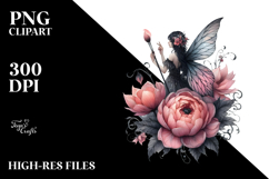 Gothic Fairy on a Flower, Transparent PNG Product Image 2