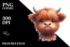 Highland Cow Baby Face PNG Product Image 1