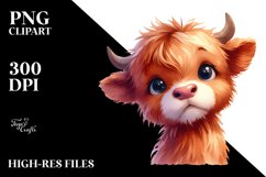 Highland Cow Baby Face PNG Product Image 3
