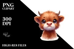 Highland Cow Baby Face PNG Product Image 1