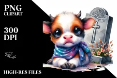 Vibrant Baby Cow Drawing | Cartoon Style Product Image 3