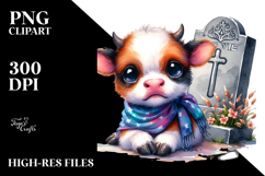 Vibrant Baby Cow Drawing | Cartoon Style Product Image 2