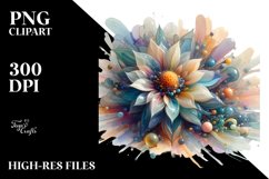 Abstract Sunflower Watercolor Splash PNG Product Image 3