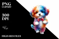 Colorful Puppy Dancing Sticker | Clipart Product Image 1