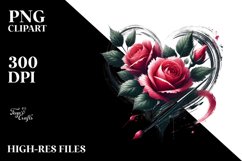 Simple Painted Rose Heart Art Product Image 2