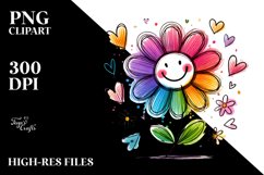 Smiling Flower with Hearts PNG Product Image 2