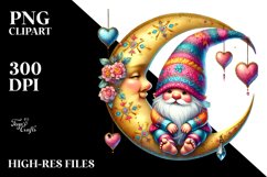 Adorned Gnome on Moon, Transparent PNG Product Image 2