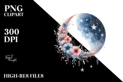 Half Moon with Flowers PNG Product Image 2