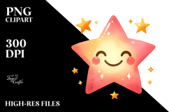 Very Simple Smiling Star PNG Product Image 2