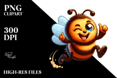 Goofy Cartoon Bee PNG Product Image 2