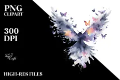 Colorful Bird with Butterfly Silhouettes PNG Product Image 2
