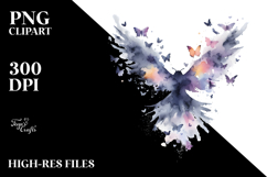 Colorful Bird with Butterfly Silhouettes PNG Product Image 2