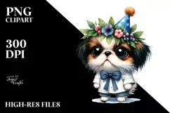 Sublimation Sticker Clipart: Party Hat Japanese Chin Product Image 3