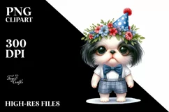 Sublimation Sticker Clipart: Party Hat Japanese Chin Product Image 3
