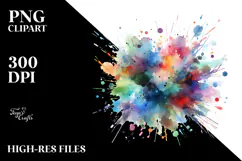 Colorful Brushstroke Splash PNG Product Image 2