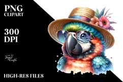 Energetic Baby Macaw with Sunglasses PNG Product Image 2