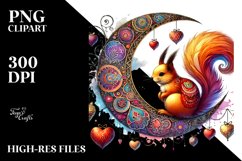 Adorned Squirrel on Moon, Transparent PNG Product Image 2