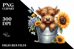 Cute Baby Highland Cow PNG Product Image 3