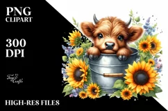 Cute Baby Highland Cow PNG Product Image 3