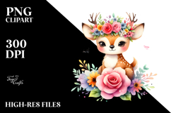 Vibrant Flower Crown Deer | Cartoon Style Product Image 2