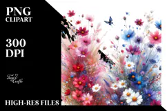 Watercolor Abstract with Vibrant Wild Flowers Product Image 2