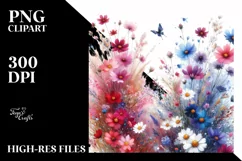 Watercolor Abstract with Vibrant Wild Flowers Product Image 1