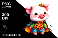 Cute Baby Pig in Halloween Costume PNG Product Image 2