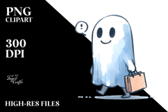 Funny Phantom, Simple Watercolor PNG Product Image 2